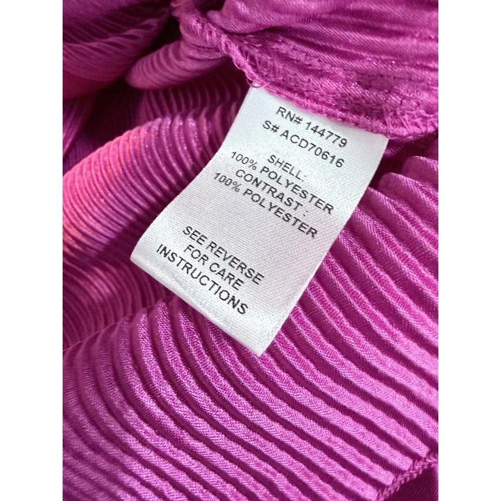 12th Tribe Magenta Pink‎ Plisse Pleated Shirt Dress Oversized Tunic L